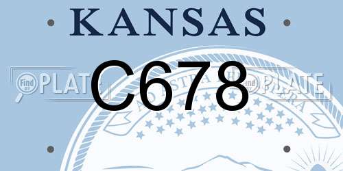 C678 Kansas License Plate