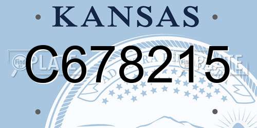 C678215 Kansas License Plate