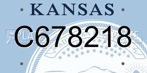 C678218 Kansas License Plate