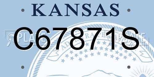 C67871S Kansas License Plate