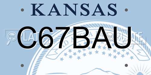 C67BAU Kansas License Plate