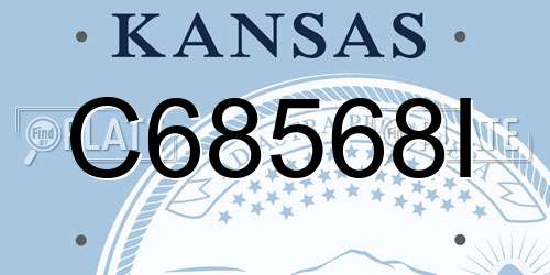 C68568I Kansas License Plate