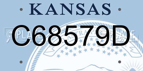 C68579D Kansas License Plate
