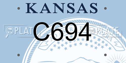 C694 Kansas License Plate
