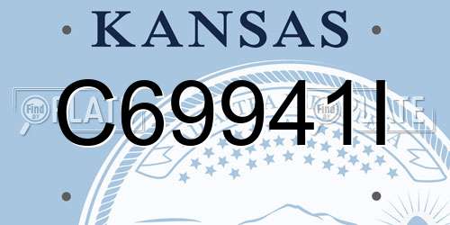 C69941I Kansas License Plate