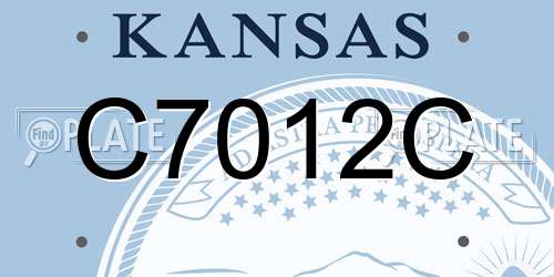 C7012C Kansas License Plate