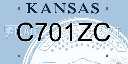 C701ZC Kansas License Plate