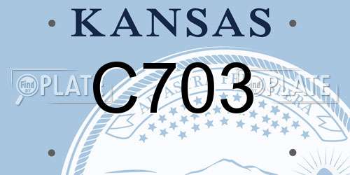 C703 Kansas License Plate