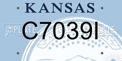 C7039I Kansas License Plate