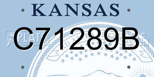 C71289B Kansas License Plate
