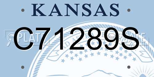 C71289S Kansas License Plate