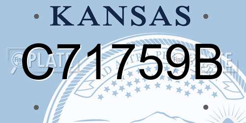 C71759B Kansas License Plate