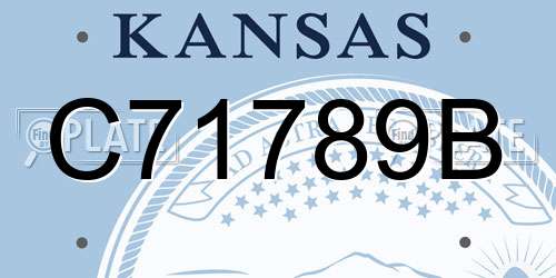C71789B Kansas License Plate