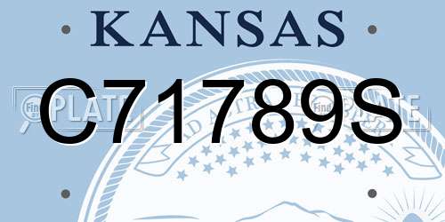 C71789S Kansas License Plate