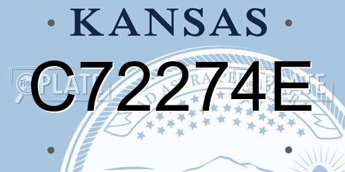 C72274E Kansas License Plate