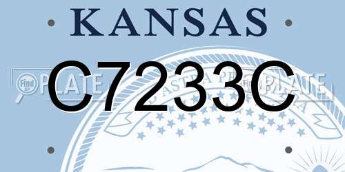 C7233C Kansas License Plate