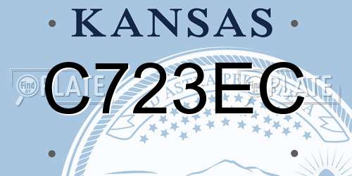 C723EC Kansas License Plate