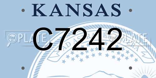 C7242 Kansas License Plate