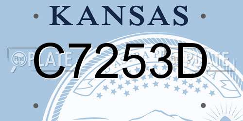 C7253D Kansas License Plate