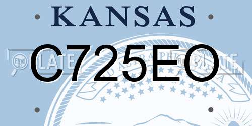 C725EO Kansas License Plate