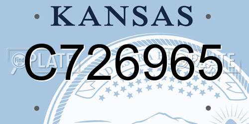 C726965 Kansas License Plate