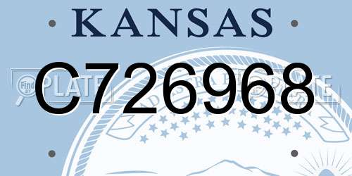 C726968 Kansas License Plate