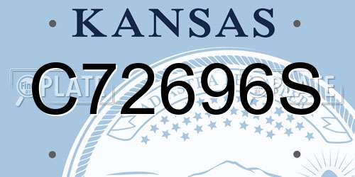 C72696S Kansas License Plate
