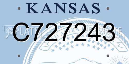 C727243 Kansas License Plate