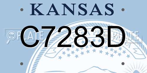 C7283D Kansas License Plate