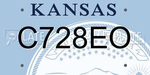 C728EO Kansas License Plate