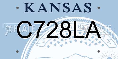 C728LA Kansas License Plate