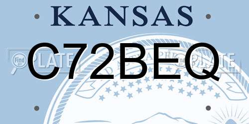 C72BEQ Kansas License Plate