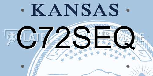 C72SEQ Kansas License Plate