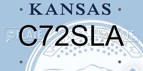 C72SLA Kansas License Plate