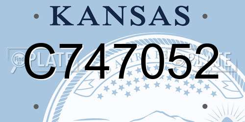 C747052 Kansas License Plate