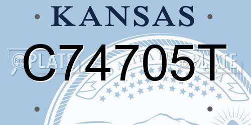 C74705T Kansas License Plate