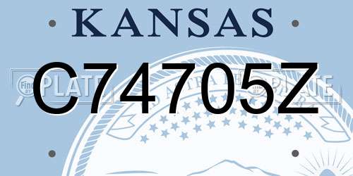 C74705Z Kansas License Plate