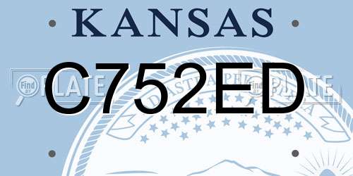 C752ED Kansas License Plate