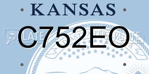 C752EO Kansas License Plate
