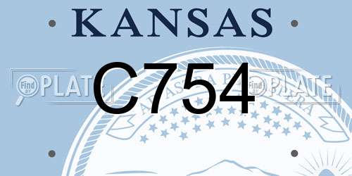 C754 Kansas License Plate