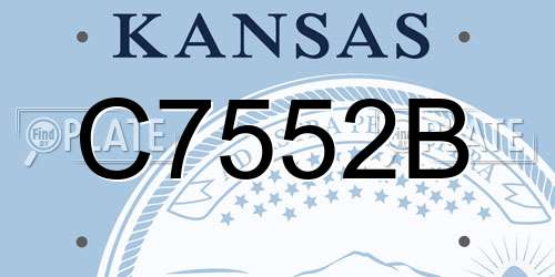 C7552B Kansas License Plate
