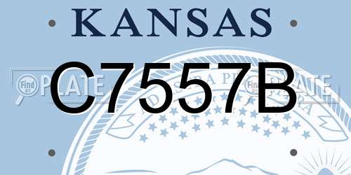 C7557B Kansas License Plate