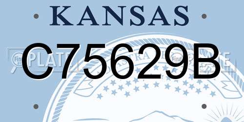 C75629B Kansas License Plate
