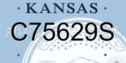 C75629S Kansas License Plate
