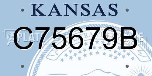 C75679B Kansas License Plate