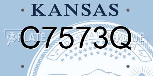 C7573Q Kansas License Plate