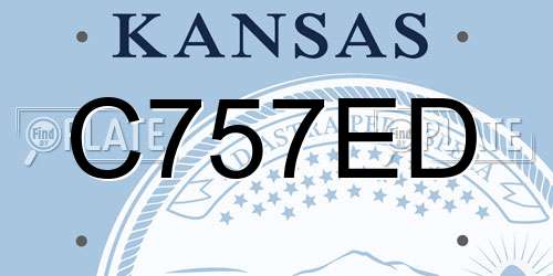 C757ED Kansas License Plate