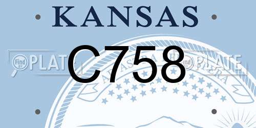 C758 Kansas License Plate