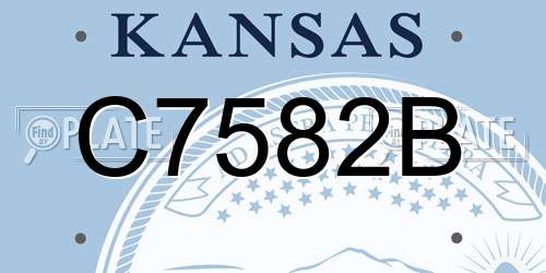 C7582B Kansas License Plate