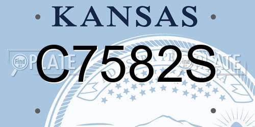 C7582S Kansas License Plate